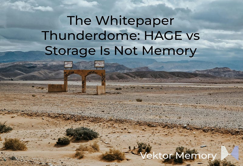 The Whitepaper Thunderdome: HAGE vs Storage Is Not Memory